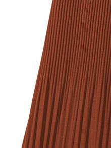 GlowEve CURVE 大码纯色简约休闲裙 - 橘色 - 查看 3