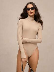 Activina 休闲纯色立领长袖连体裤 - 灰色 - 查看 6