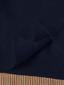 1 Áo len Raglan họa tiết gấu hoạt hình đơn giản cho bé gái, thích hợp mặc hàng ngày và đi học - Màu xanh hải quân - Xem 7