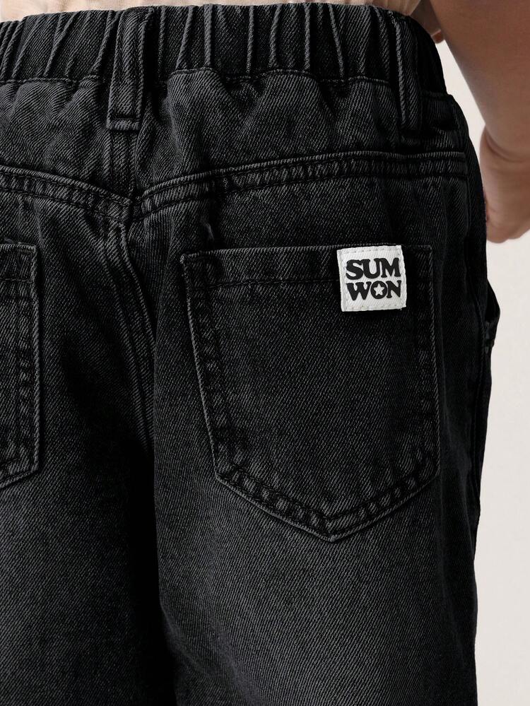 Pull-On Denim Jogger Jeans With Elastic Waistband