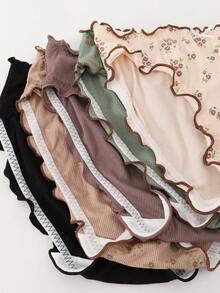 5pcs/Pack Ditsy Floral Comfortable Briefs For Teens