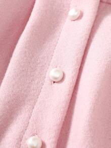 SHEIN 女婴羊毛外套和打底裤两件套，新款婴儿幼儿彼得潘领秋冬套装