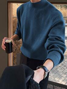 Claim Dot 男士休闲纯色立领毛衣，秋冬