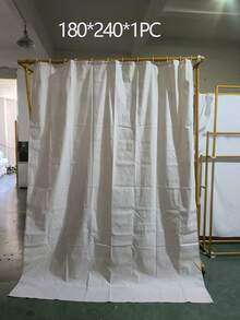 1件浴帘，米色亚麻质感面料，速干布，保护浴室隐私，装饰家居浴室，秋季装饰，浴室配件，返校季 - 米色 - 查看 8