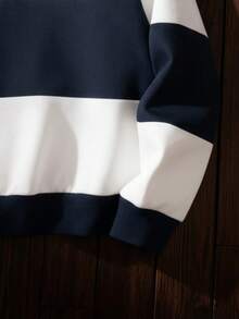 Glimmora 男士骑士印花条纹拉链休闲卫衣 - 彩色 - 查看 4