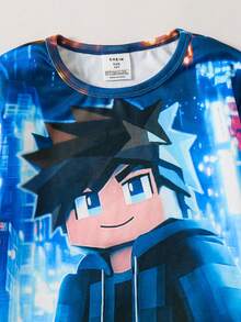 SHEIN 2 st Barn/Tween Pojkar Casual Vardag Bekväm Tryckt Mönster Rund Hals Långärmad Pyjamas Set - Topp Och Nederdel - Multifärgad - Visa 6