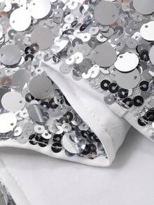 DAZY Minigonna di moda con vita alta e paillettes, da indossare per feste, Capodanno, Natale e Carnevale