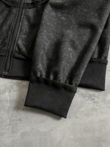 ROMWE MEN Men's Distressed Patchwork Sweatshirt, Loose Fit - Black - View 5