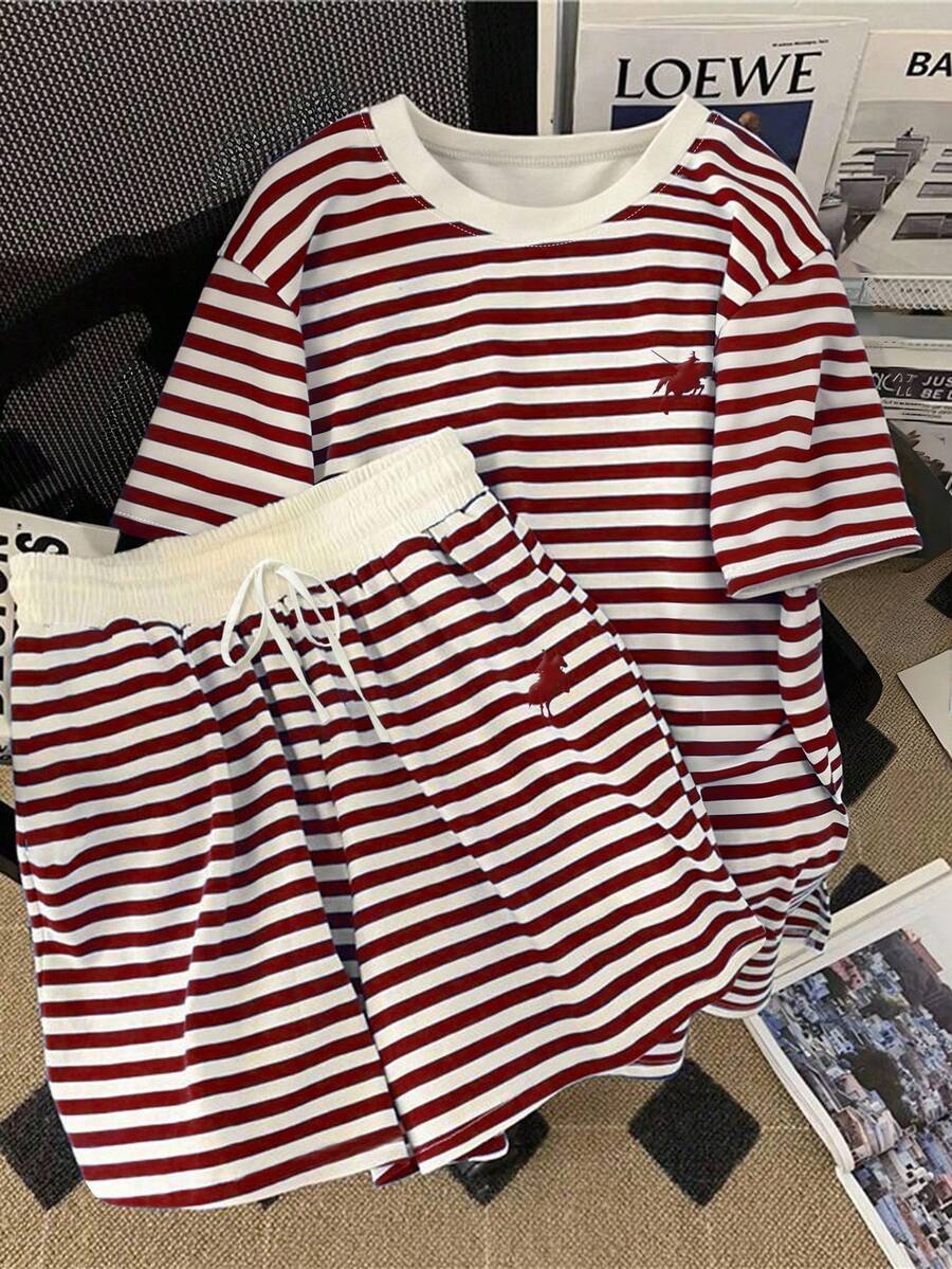 Resyla 2件套女士时尚条纹套装，夏季 - 彩色 - 查看 1