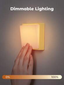 Teckwe Toggle Light, Button Night Light, Dimmable LED Mini Nightlight, On And Off Night Lamp For Hallway, Bedroom, Stairway, Birthday Gift - wood color - View 2