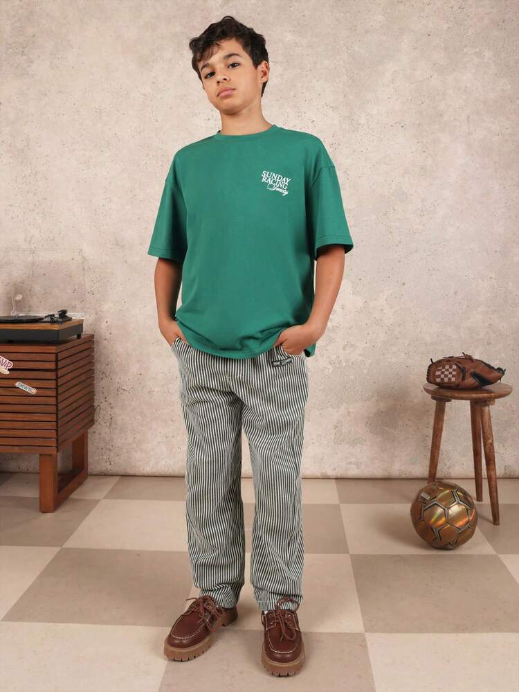 Oversized Racing Society Graphic Print Tee