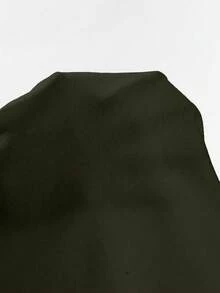 Sweetra Bộ đồ liền thân tay chuông màu trơn đơn giản dành cho nữ - màu xanh lá - Xem 4