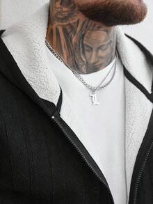 Manfinity CasualCool 男士休闲保暖连帽拉链卫衣，秋季男士拉链连帽衫，男士夹克，男士街头风拉链外套 - 黑色 - 查看 7