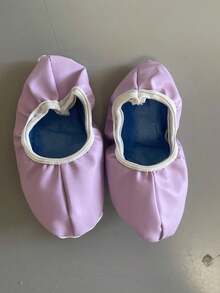 Zapatos de ballet femeninos de piel sintética, punta redonda elástica, estilo clásico, adecuados para danza y entrenamiento, calzado cómodo - Morado - Ver 1