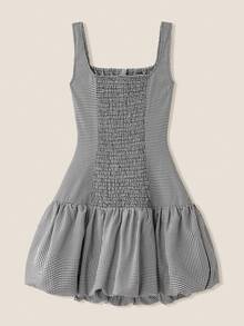 Muvela Women's Plaid Bubble Sleeveless Mini Dress For Summer - Multicolor - View 2