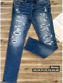 Atlético Skinny Fit Desgaste Moderado Denim Elástico Corte Ceñido - Dark wash - Ver 2