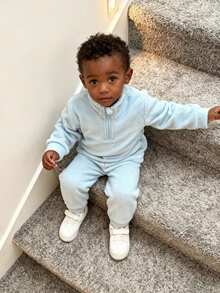 SHEIN Conjunto de camisa polo e calça casual de manga comprida, cor sólida, para bebês/meninos - Multicolorido - Ver 11