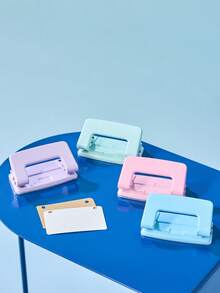 Joivida 1个金属双孔打孔器，马卡龙色，简易手动便携式双孔打孔器，学生学校和办公用品，活页书籍装订