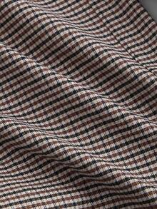 SHEIN MOD 女士棕色格子连体裤，配腰带，商务休闲冬季连体裤