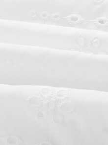 SHEIN MOD 白色荷葉邊褶皺肩裙 - 白色 - 查看 4