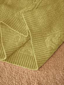 MOTF PREMIUM SUÉTER REDONDO DE PUNTO DE CABLE DE LANA - Amarillo - Ver 4