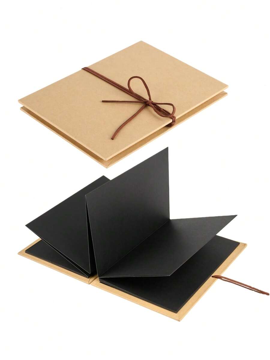 1 Album ảnh gấp xếp sáng tạo tự làm, Sổ lưu niệm da đen trống, Album kỷ niệm tình yêu tự làm