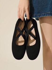 Ressula Women's Casual Versatile Commuting Simple Solid Color Flats - Black - View 9