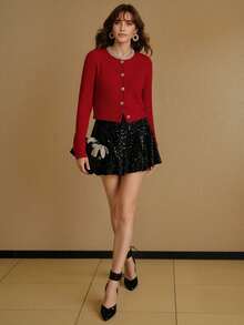 MOTF PREMIUM ELEGANT DAILY RHINESTONE KNITTED CARDIGAN, AUTUMN/WINTER