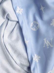 Resyla Ombre Blue Digital Print Casual Pullover Sweatshirt With Drawstring, A Gift For Friends - White - View 6