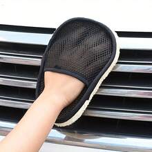 1pc Car Wool Soft Hand Glove Cleaning Brush 15*25cm For Car Cleaning - Multicolor - View 5