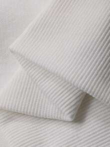 DAZY Sudadera corta ajustada con hombros oblicuos para mujer - Blanco - Ver 7