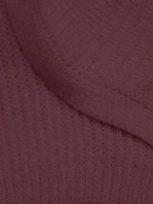 SHEIN LUNE Plus Size Women Solid Color Knitted Butterfly Embroidered Short Cardigan, Fashionable And Versatile For Autumn/Winter - Burgundy - View 5