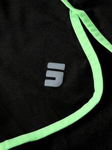 JNSQ 2pcs/Set Girl Autumn Fitted Crew Neck Long Sleeve T-Shirt Top And Skinny Sports Pants Outfit - Black - View 8