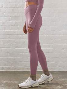 Musera Sport Quần legging ôm sát eo, kiểu dáng thể thao, thích hợp cho Padel, Tennis, Pickleball, tập gym, thể dục mùa đông. - Màu tím hoa cà - Xem 3