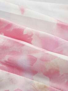 SHEIN MOD 女士扎染露背上衣和半身裙套装，渐变印花，大理石纹印花