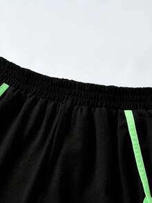 JNSQ 2pcs/Set Girl Autumn Fitted Crew Neck Long Sleeve T-Shirt Top And Skinny Sports Pants Outfit - Black - View 7