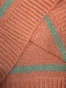 Lyxana Sweater Longgar Kasual Bergaris untuk Wanita, Musim Gugur/Dingin - Orange Ignite - View 6