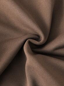 Genkimix Kids 一件女童纯色卡其色卫衣，字母印花，圆领插肩袖，宽松版型。适合儿童在春、秋、冬季上学、户外玩耍、家庭聚会等场合穿着。 - 鏽棕色 - 查看 5