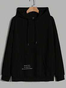 EURMUSE Cotton 2pcs Men's Basic English Letter Printed Pocket Design Slim Fit Sweatshirt Set - Multicolor - View 3