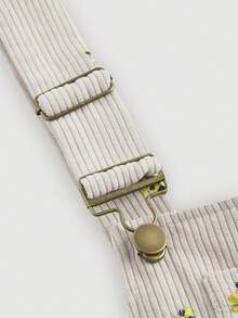 SHEIN MOD Women Floral Embroidery Overall Jumpsuit,Falljumpsuit - Apricot - View 3