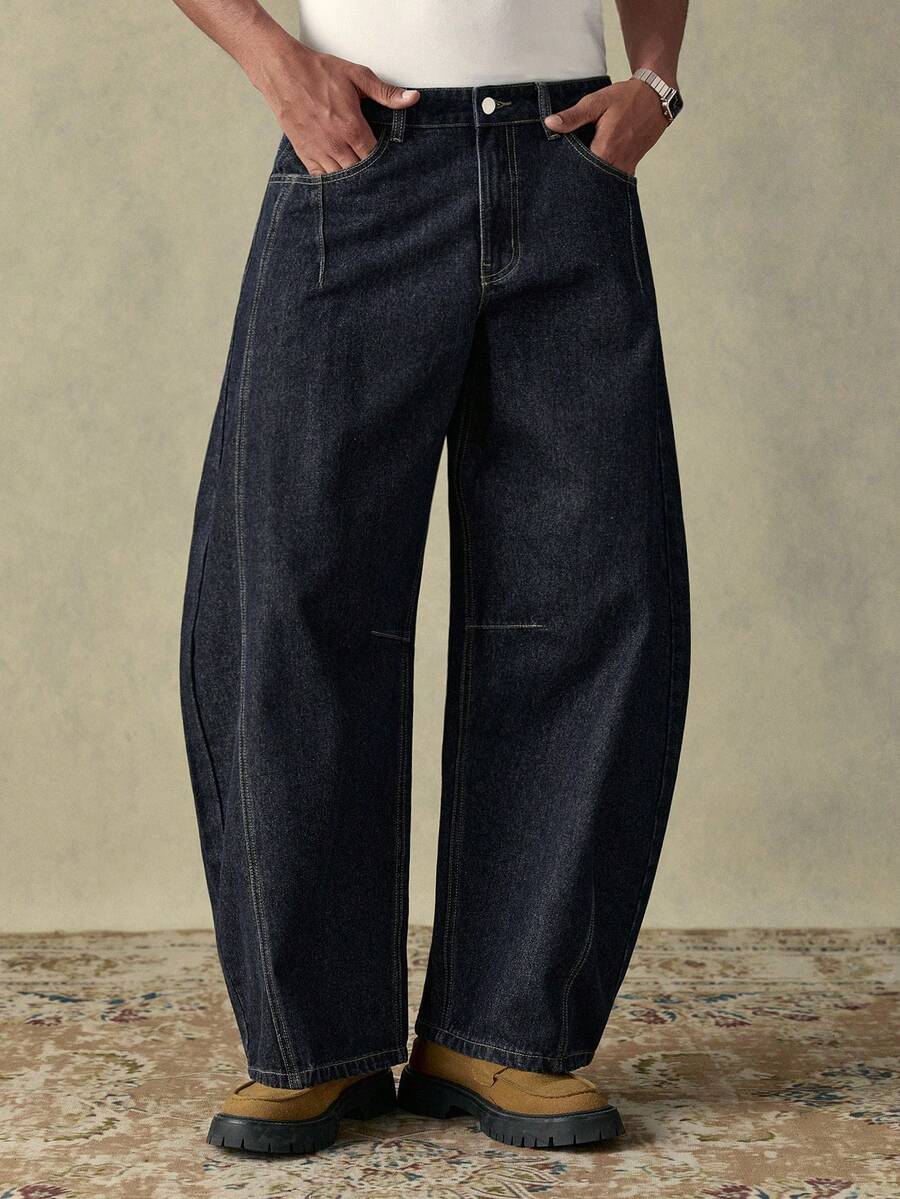 SWAVVY Men's Casual Washed Distressed Denim Jeans - Blue - View 1