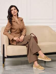 Sleekvia Women's Casual Comfortable Loafers For Christmas - Khaki - View 6