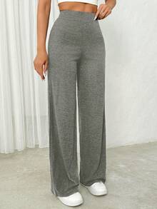 EURMUSE Women Grey Comfortable High Waisted Pants - Grey - View 3