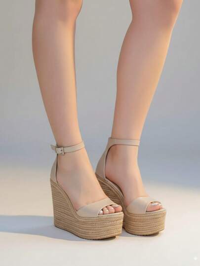 Alpargatas de mujer sandalias cuñas con plataforma sandalias planas abiertas con cinturón ajustable acojinadas suela antideslizante alpargatas para playa vacaciones dama womens shoes zapatos Willows