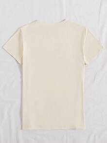 SHEIN Y2K 女式复古美式字母印花短袖T恤，圆领休闲街头风T恤，适合所有季节 - 彩色 - 查看 2