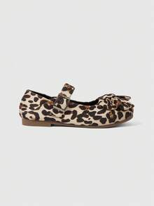ROMWE Women's Fashion Commuter Leopard Print Bow Decor Flats - Multicolor - View 2