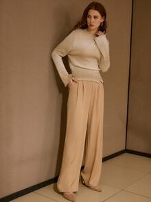 MOTF PREMIUM 女士渐变独特设计长袖毛衣 - 卡其色 - 查看 6