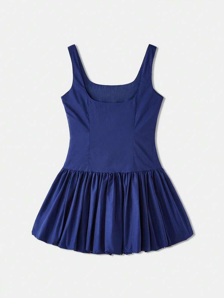 Royal Blue Summer Mini Dress For Women,Casual Vacation Sun Dress,Minimalist Fashion Retro Style,Daily Wear Spring Outfits For Dates&Everyday Outings