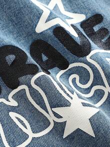 SHEIN Girlism Teen Girl Y2K Floral Graffiti Pattern Blue Denim Wide Leg Pants,Fall Clothes,Winter Clothing ,Casual And Fashionable Vacation Outfits,Streetwear,2000s Style  ,Christmas Clothing,Winter Denim Pants,Printed Jeans - Light Wash - View 6