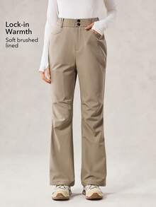 OutZeal 女士保暖内衬防水喇叭裤，带口袋，适合户外滑雪、徒步，秋冬季穿着